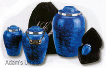 Load image into Gallery viewer, Cobalt Blue Alloy Infant/Child/Pet 7&quot; Funeral Cremation Urn For Ashes W. Pouch
