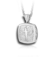 Load image into Gallery viewer, Sterling Silver Dove Cushion Funeral Cremation Urn Pendant for Ashes w/Chain
