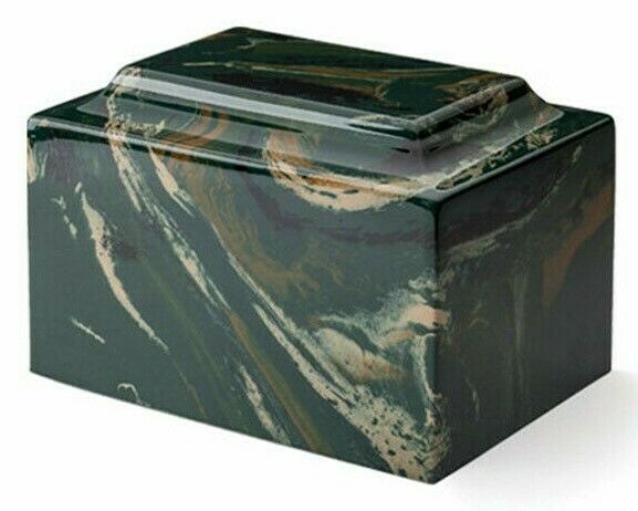 Classic Marble Black & Beige Oversized 325 Cu. In. Cremation Urn TSA Approved