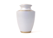 Load image into Gallery viewer, Adult 200 Cubic Inch Brass White Funeral Cremation Urn for Ashes
