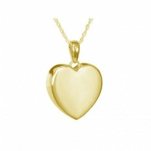 14K Solid Gold Love Heart Pendant/Necklace Funeral Cremation Urn for Ashes