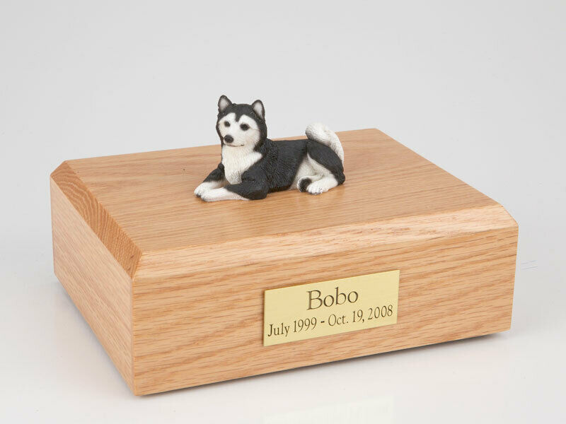 Husky Dog Black Stand Pet Cremation Urn Available in 3 Different Colors & 4 Size