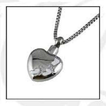 Load image into Gallery viewer, Foot Print Stainless Steel Funeral Cremation Urn Pendant w/Chain for Ashes
