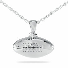 Load image into Gallery viewer, Small/Keepsake Sterling Silver Football Pendant Cremation Urn for Ashes
