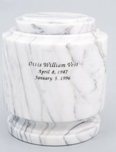 Load image into Gallery viewer, Large/Adult 215 Cubic Inches White Estate Natural Marble Urn for Cremation Ashes
