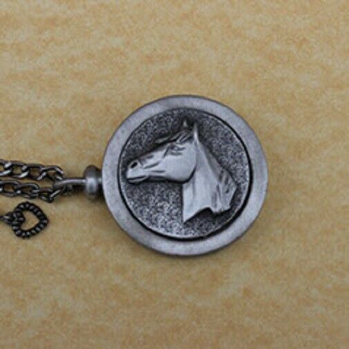 Pewter Keepsake Pet Memory Charm Cremation Urn with Chain - Equine