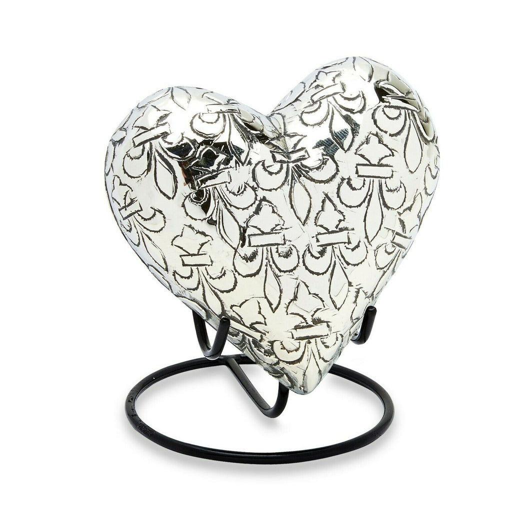 Small/Keepsake 3 Cubic Inches Brass Heart Funeral Cremation Urn for Ashes