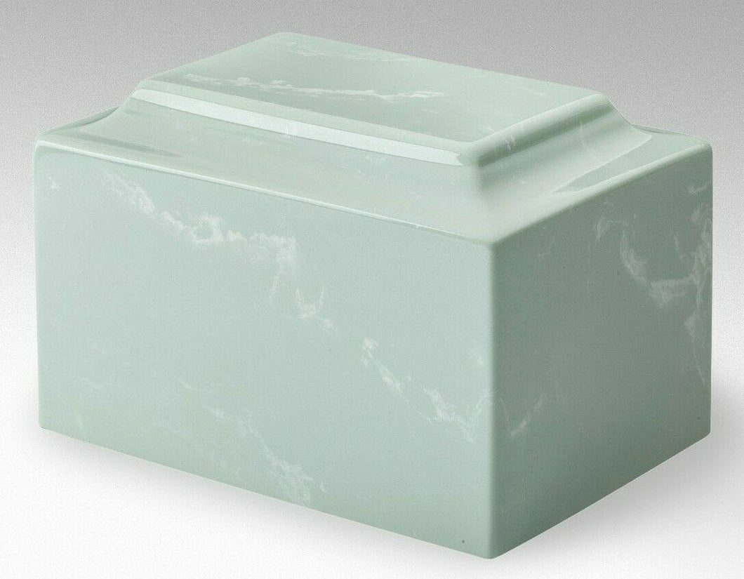 Classic Marble Light Green Oversized 325 Cubic Inches Cremation Urn TSA Approved
