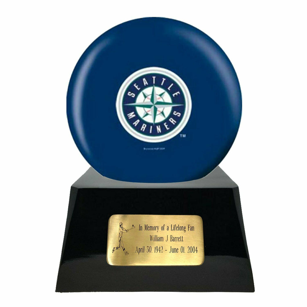 Large/Adult 200 Cubic Inch Seattle Mariners Metal Ball on Cremation Urn Base