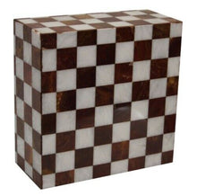 Load image into Gallery viewer, Kingdom Red Mosaic Marble Adult Funeral Cremation Urn, 220 Cubic Inches
