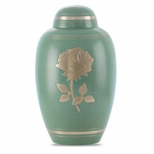 Load image into Gallery viewer, Large/Adult 228 Cubic Inches Silver Rose Brass Funeral Cremation Urn for Ashes
