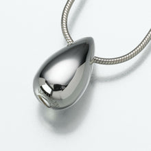 Load image into Gallery viewer, Sterling Silver Slide Teardrop Pendant Funeral Cremation Jewelry Urn For Ashes
