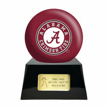 Load image into Gallery viewer, Large/Adult 200 Cubic Inch Alabama Crimson Tide Metal Ball on Cremation Urn Base
