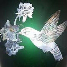 Load image into Gallery viewer, Small/Keepsake 3 Cubic Inch Hummingbird Aluminum &amp; Mother of Pearl Cremation Urn
