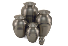 Load image into Gallery viewer, Solid Brass Classic Pewter Color Large Funeral Cremation Urn, 195 Cubic Inches
