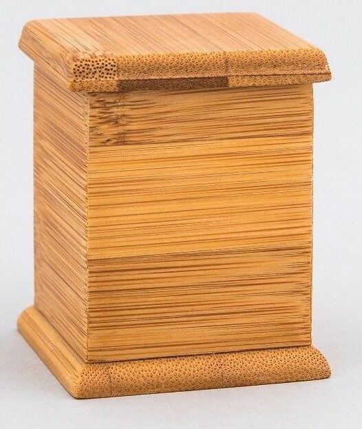 Small/Keepsake 0.1 Cubic Inches Vertical Natural Bamboo Urn for Cremation Ashes