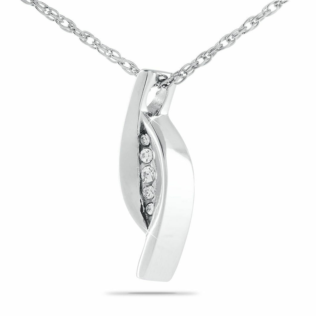 Stainless Steel Ornate Slider Pendant Funeral Cremation Urn