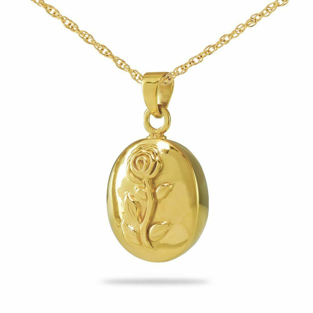 18K Solid Gold Winged Heart Pendant/Necklace Funeral Cremation Urn for Ashes