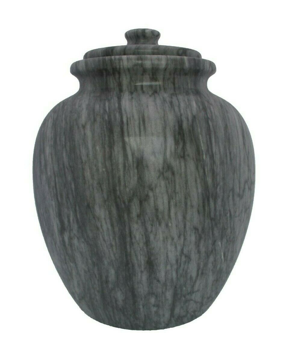 Large/Adult 205 Cubic Inches Gray Legacy Natural Marble Urn for Cremation Ashes