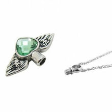 Load image into Gallery viewer, Green Crystal Heart Stainless Steel Pendant/Necklace Cremation Urn for Ashes
