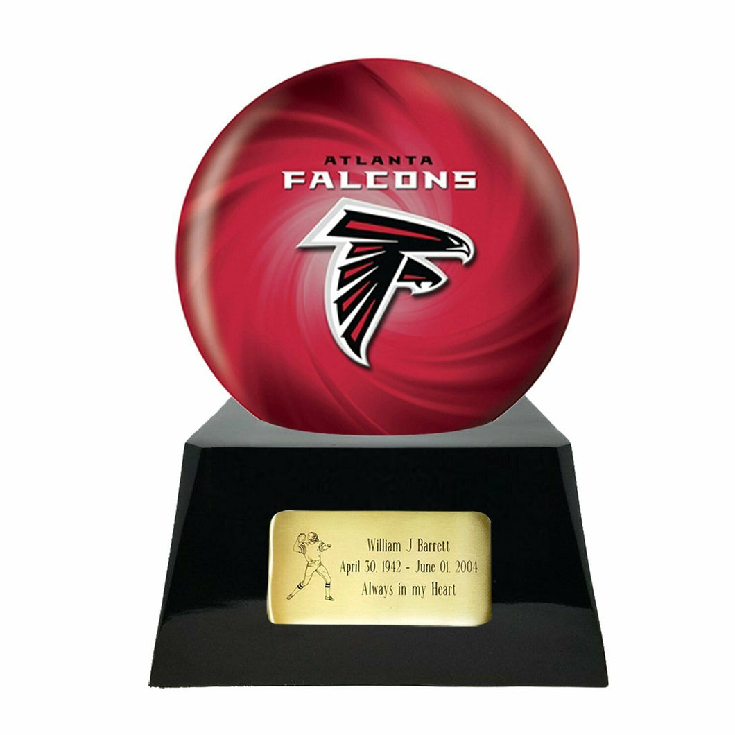 Large/Adult 200 Cubic Inch Atlanta Falcons Metal Ball on Cremation Urn Base