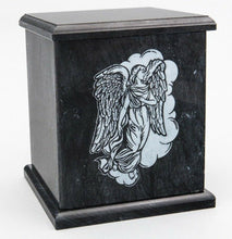 Load image into Gallery viewer, Large/Adult 230 Cubic Inches Black Evermore Natural Marble Urn for Ashes
