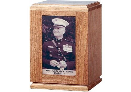 Large/Adult 240 Cubic Inch Felicity Portrait Wood Cremation Urn for Ashes