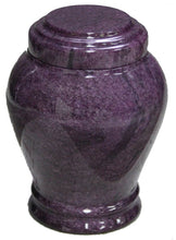 Load image into Gallery viewer, Small/Keepsake 15 Cubic Inch Purple Embrace Natural Marble Funeral Cremation Urn
