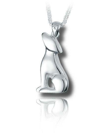 Sterling Silver Good Boy Dog Cremation Urn Pendant for Ashes w/Chain