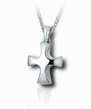 Load image into Gallery viewer, Sterling Silver Tribal Cross Funeral Cremation Urn Pendant for Ashes with Chain
