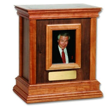 Load image into Gallery viewer, Large/Adult 225 Cubic Inch Walnut Framed Handcrafted Wood Funeral Cremation Urn
