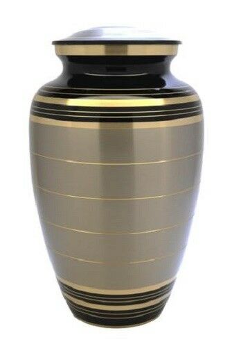 Large/Adult 200 Cubic Inch Classic Pewter Slate Aluminum Funeral Cremation Urn