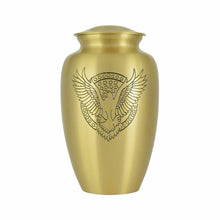 Load image into Gallery viewer, Large/Adult 220 Cubic Inches Gold Brass Cremation Urn for Ashes with Eagle
