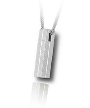 Load image into Gallery viewer, Sterling Silver Square Tube Traditional Funeral Cremation Urn Pendant w/Chain
