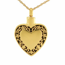 Load image into Gallery viewer, Small/Keepsake Gold Heart Pendant Funeral Cremation Urn for Ashes
