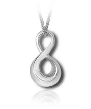 Load image into Gallery viewer, Sterling Silver Infinity Funeral Cremation Urn Pendant for Ashes w/Chain
