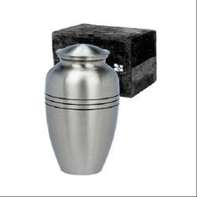 Load image into Gallery viewer, Silver/Pewter Color, Large/Adult Funeral Cremation Urn w. Box,Many Sizes Avail.
