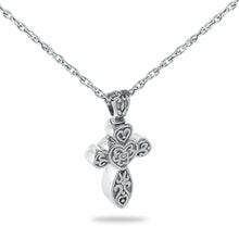 Load image into Gallery viewer, Sterling Silver Elegant Cross Pendant/Necklace Funeral Cremation Urn for Ashes
