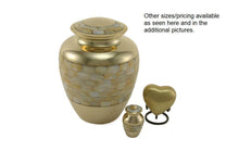 Load image into Gallery viewer, Bronze Colored Brass Mother Of Pearl Adult 200 Cu.In Funeral Cremation Urn for Ashes
