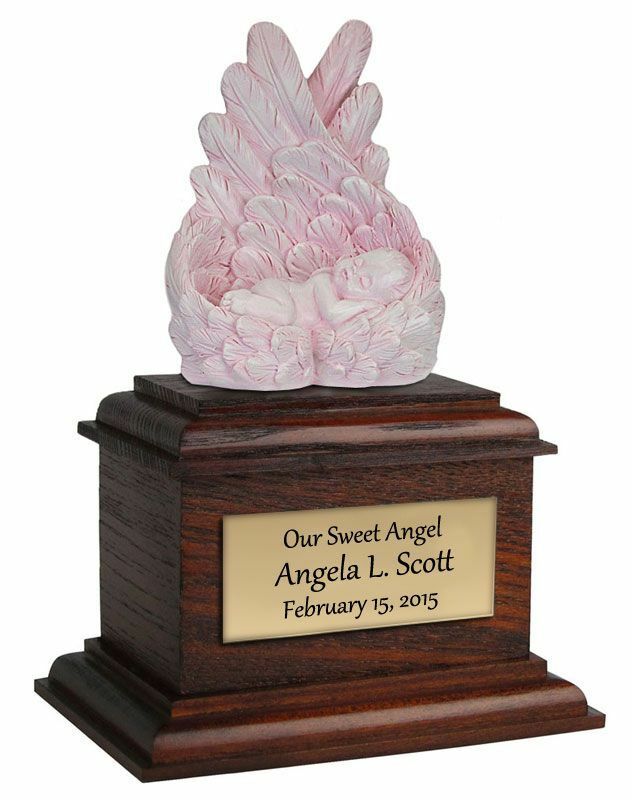 Small/Keepsake 8 Cubic Inches Pink Heaven's Care Infant Cremation Urn for Ashes