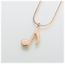 Load image into Gallery viewer, Gold Vermeil Musical Note Memorial Jewelry Pendant Funeral Cremation Urn
