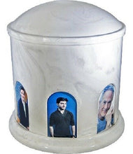 Load image into Gallery viewer, Large 270 Cubic Inch Black Multi-Photo Cultured Marble Cremation Urn for Ashes
