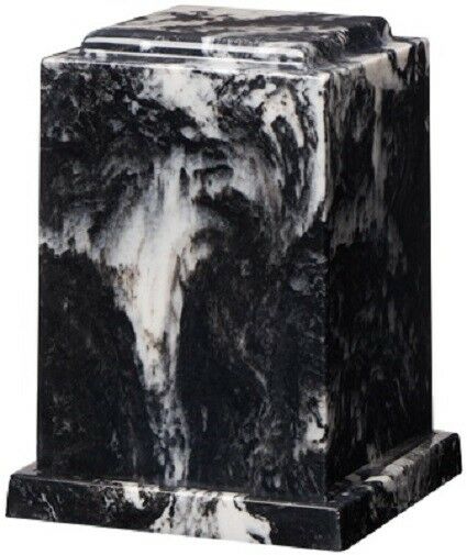 Large 225 Cubic Inch Windsor Elite Black Marlin Cultured Marble Cremation Urn