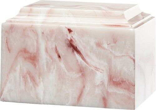 Large/Adult 225 Cubic Inch Tuscany Pink Cultured Onyx Cremation Urn for Ashes