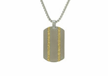 Load image into Gallery viewer, Stainless Steel/14K Gold Plated Pewter Tag Funeral Cremation Pendant w/chain
