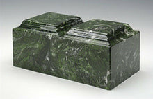 Load image into Gallery viewer, Classic Marble Emerald Companion Cremation Urn, 420 Cubic Inches, TSA Approved
