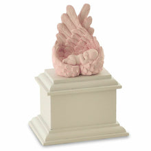 Load image into Gallery viewer, Small/Keepsake 8 Cubic Inch Pink Heavens Care Infant Cremation Urn w/White Base
