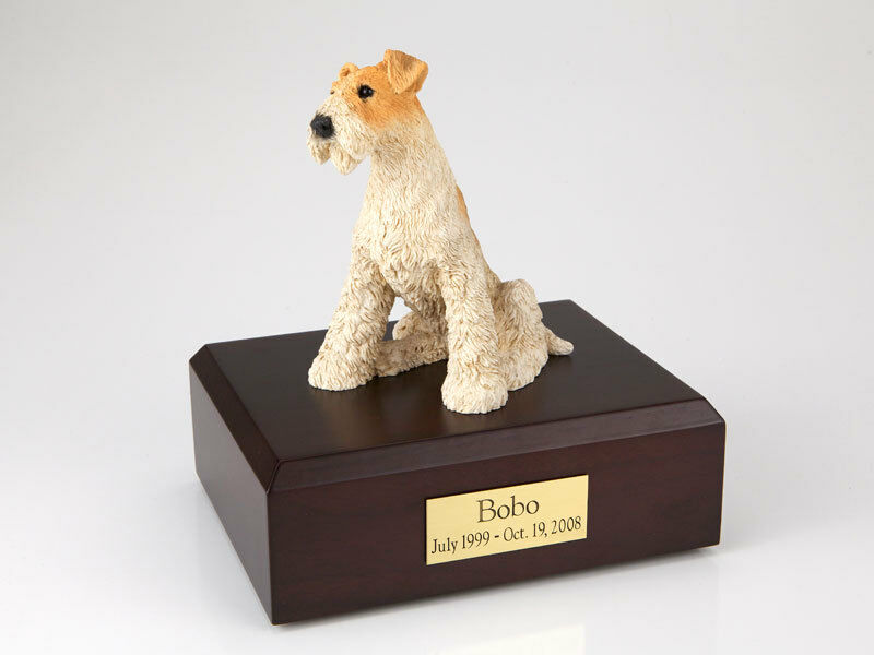 Fox Terrier Pet Funeral Cremation Urn Available in 3 Different Colors & 4 Sizes