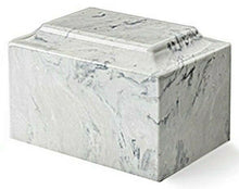Load image into Gallery viewer, Small/Keepsake Marble Carrera 5 Cubic Inch Cremation Urn for Ashes TSA Approved
