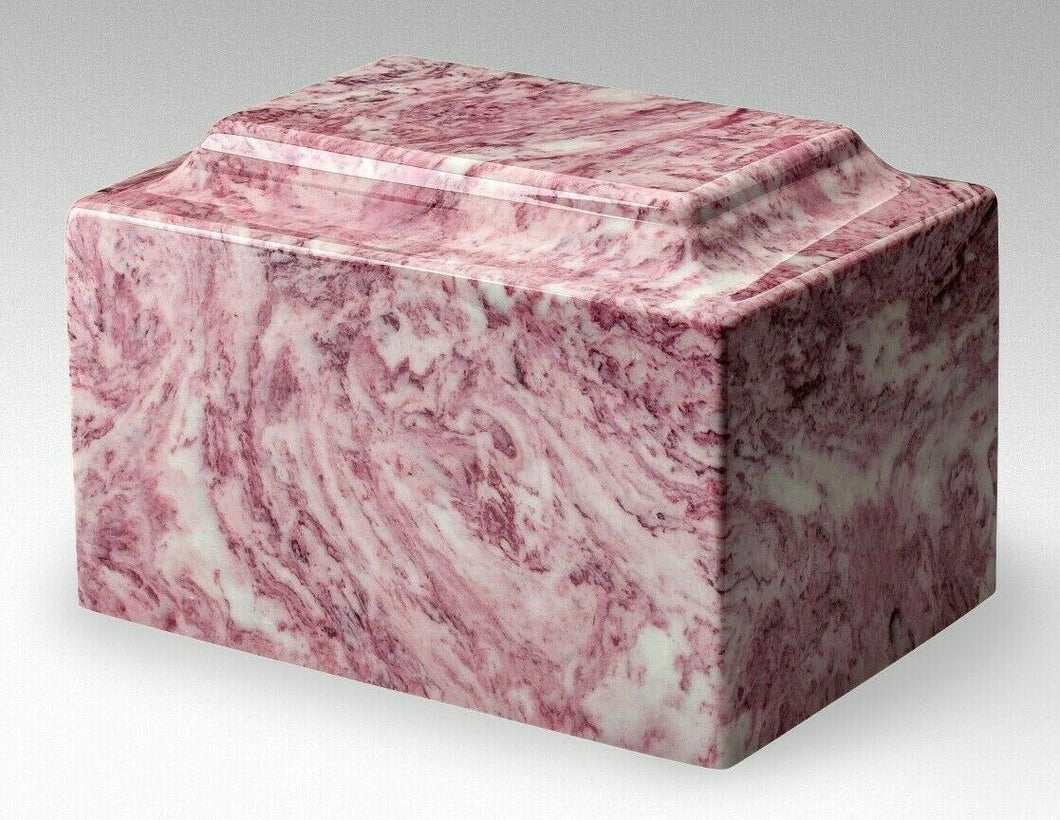 Classic Marble Pink/White Adult 210 Cu. In. Cremation Urn for Ashes,TSA Approved